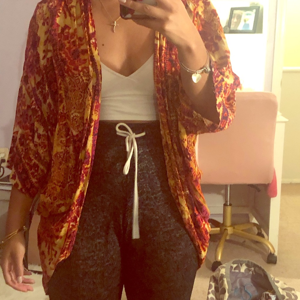 Yellow & red kimono from forever 21